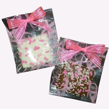 Chocolate Dipped Gram Cracker in Awareness Ribbon Cello Bag