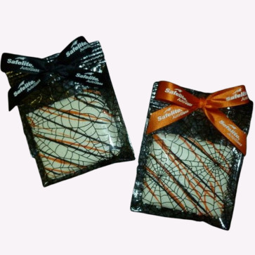 Halloween Chocolate Dipped Graham Square Drizzle in Orange/Black
