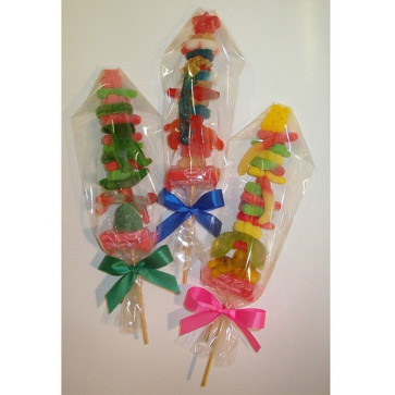 Gummy Kabob - Candy Gummies and Gumdrops on a Stick with A Bow