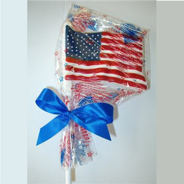 Large USA Flag Chocolate Lollipop