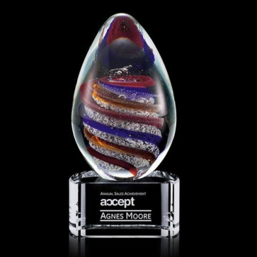 Zenith Art Glass Award on Clear Base - 5 in. High