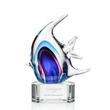 Neptune Fish Award on Clear Base - 7 3/4 in. Medium