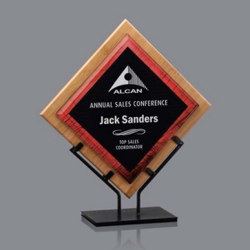 Lancaster Acrylic Award - Bamboo/Red 14 1/2 in H