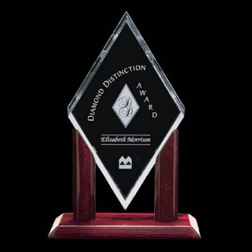 Mayfair Award - Jade Glass on Piano-Finished Rosewood Base 14 in.