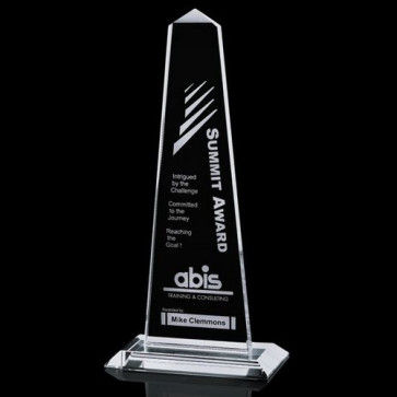 Bonaire Obelisk - Jade Glass Award 10.5 in.