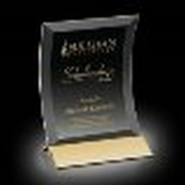 Dominga Award - Black Glass Award with Gold 5 in x7 in