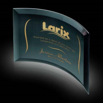 Madison Black Glass Crescent Award 4in x6in