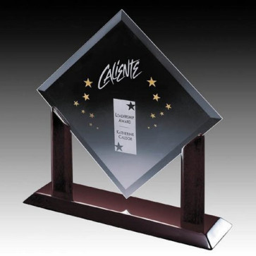 Carradine Award - Starfire Crystal on Piano Finish Rosewood Base 11in
