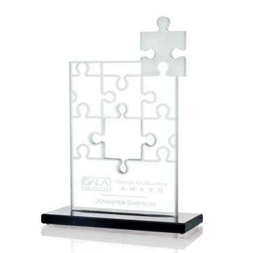 Jigsaw Puzzle Award - Teamwork - Glass