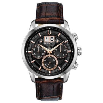 Bulova Watches Mens Strap Watch from the Sutton Big Date Collection
