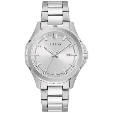 Bulova Watches Bulova Men's Sport Classic Stainless Steel Watch, White Dial
