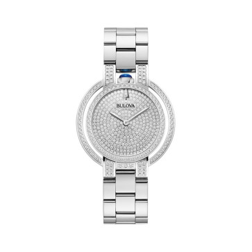 Bulova Watches Ladies Rubaiyat Bracelet with Diamond Pave Dial- Couture Edition