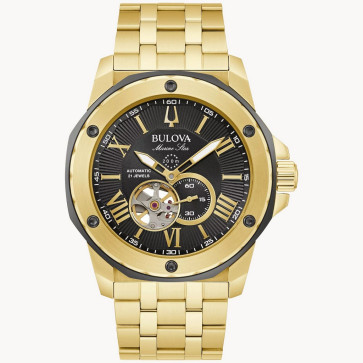 Bulova Watches Men's Marine Star Gold-tone Stainless Steel Automatic Watch