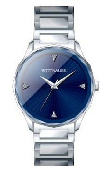 Wittnauer Mens Bracelet from the Marquee Collection- Silver with Blue Dial