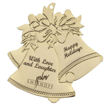 Golden Bells Holiday Ornament with Custom Decoration