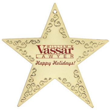Gold Star Christmas Ornament with Custom Decoration