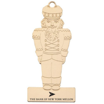 Nutcracker Christmas Ornament - Gold Tone Plated Steel