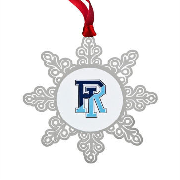 Etched Brass Silver Snowflake Ornament with Full Color Design