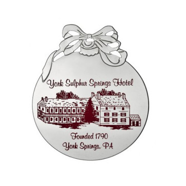 Silver Ball Shape Christmas Ornament with Colorful Bow