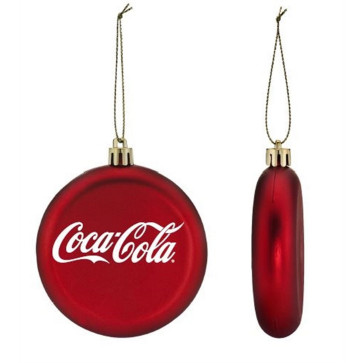 Red Shatter Proof Round Flat Ornament | Budget Ornaments