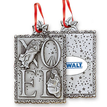 Noel 3D Christmas Ornament in Pewter Finish with Backside Imprint
