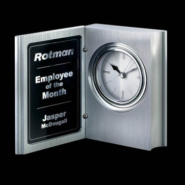 Dodsworth Book Clock - Alumunim 4.5 in.