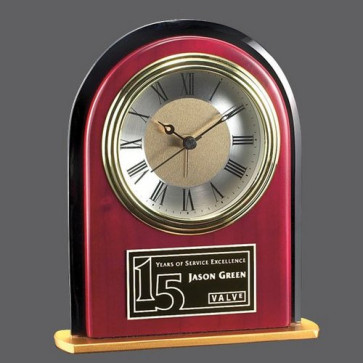 Minto Clock - Rosewood/Black/Gold 6.5 in.