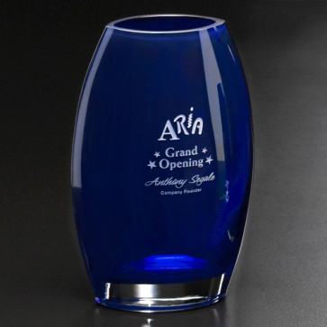 Cobalt Oval Vase 12 in.