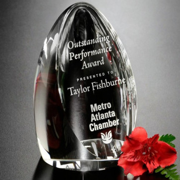 Clipped Oval Optical Crystal Award 6-1/2in