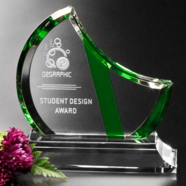 Gretna Emerald and Optical Crystal Award 6in