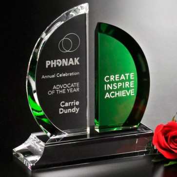 Greenley Emerald and Optical Crystal Award 7in