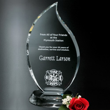 Flame Optical Crystal Award 9 in.