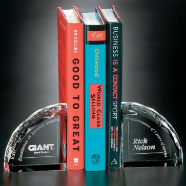 Crystal Diamond Cut Bookends - Pair 4 in.