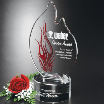 Wildfire Flame Optical Crystal Award 12 in.
