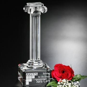 Ionic Column Optical Crystal Award 8 in. H