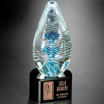 Synergy on Black Base Art Glass Award 7 in.