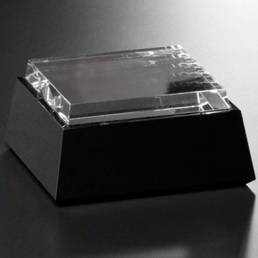 Black and Optical Glass Base - Square