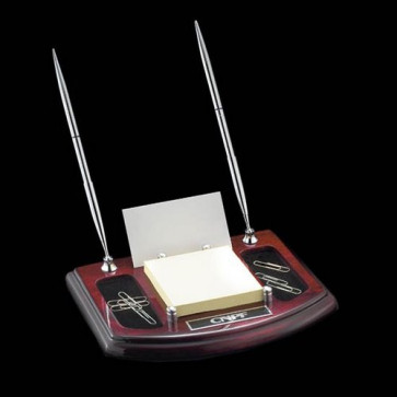 Ashcroft Desk Organizer - Rosewood with Chrome Pens