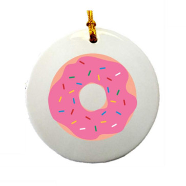 Round Ceramic Ornament with Full Color Promotional Imprint