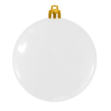 Flat White Shatterproof Promotional Christmas Ornaments - USA Made
