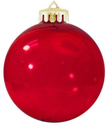 USA Shatterproof Christmas Ball Ornaments - Translucent Red