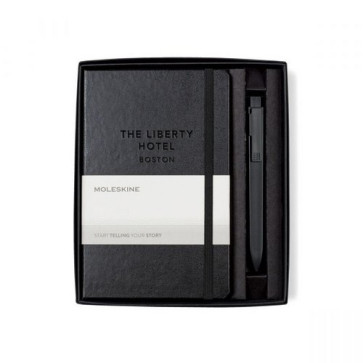 Moleskine Medium Notebook and GO Pen Gift Set Black