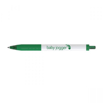 Paper Mate Inkjoy White Barrel Pen - Black Ink - Green