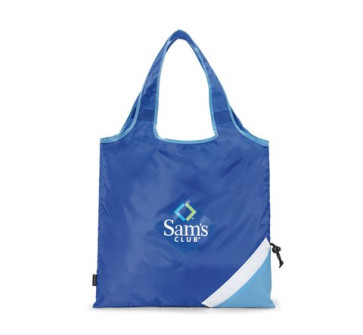 Latitudes Foldaway Shopping Bag Drawstring Tote Bag - Royal Blue