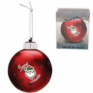 Red Custom Christmas Ornaments - Light-Up Glass Ornament