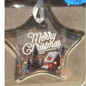 Hammered Glass Star Ornament