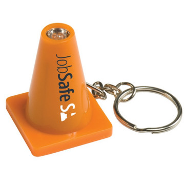 Light Up Safety Cone Keytag with Logo