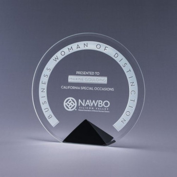 Cyrk Crystal Award -Engraved - Black Base
