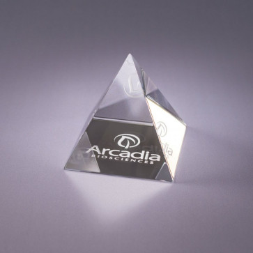 Optic Crystal Pyramid Paperweight
