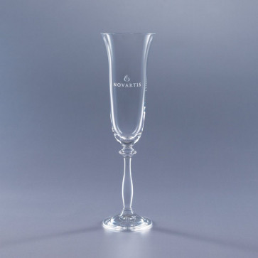 7oz. Angela Flute Glass - Engraved - Set of 2